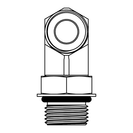 Tompkins Hydraulic Fitting-Steel10MJ-10MOR 90 LONG 2.16" 6801-L-10-10